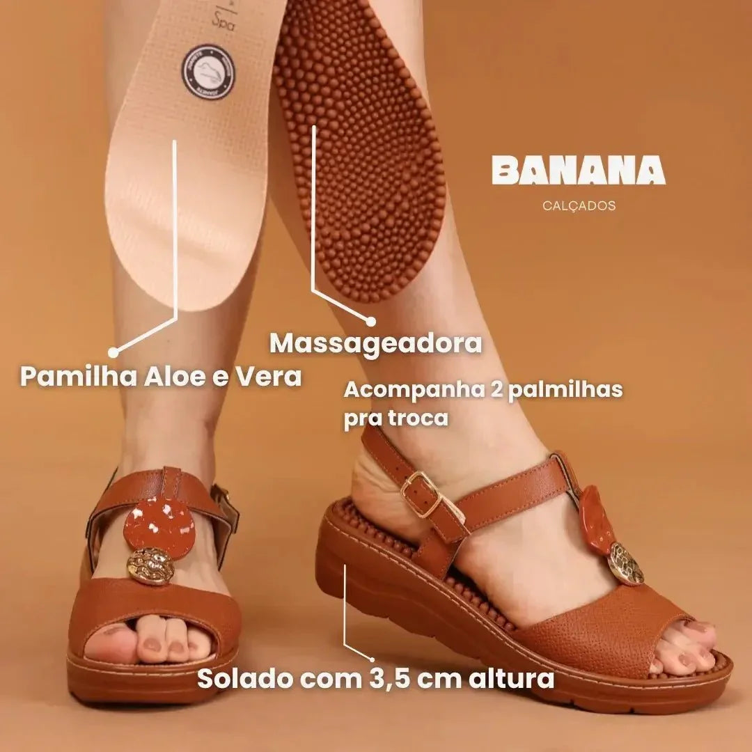 SANDALIA FEMININA ULTRACONFORTO 3 PALMILHAS ARIA - Banana Calçados -